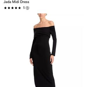 Astr Black Off-Shoulder Midi Dress